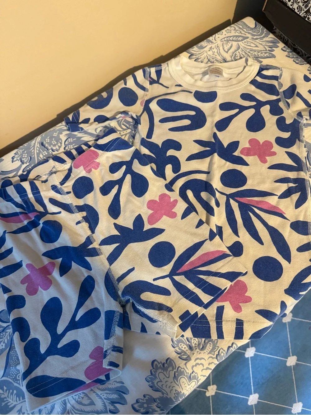 Hanna Andersson Organic Cotton PJ Set Blue 130 cm Size 8